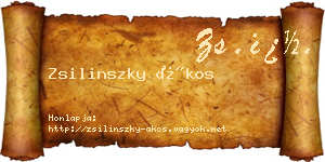 Zsilinszky Ákos névjegykártya